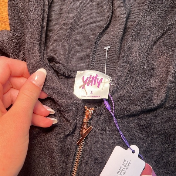 Yitty Black Rayon Y2K Vintage Short Sleeve Hoodie Romper b8 - Picture 3 of 5